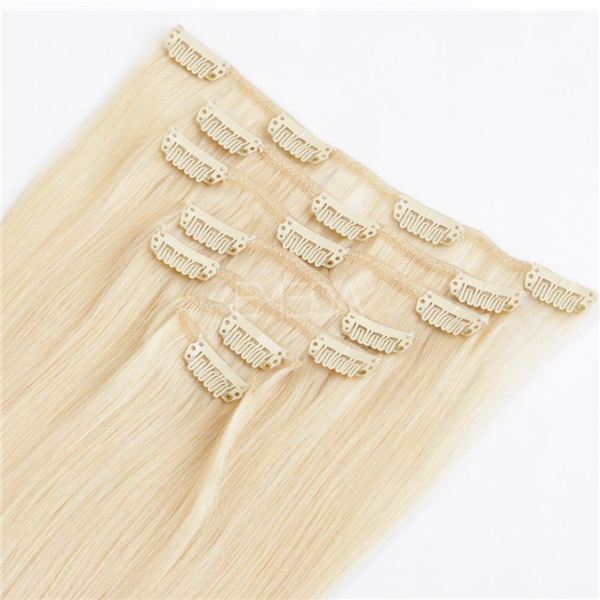 Wholesale Blonde Color 613 clip in Hair Extensions YL077